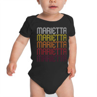 Marietta Retro Wordmark Pattern Vintage Style Baby Bodysuit | Artistshot