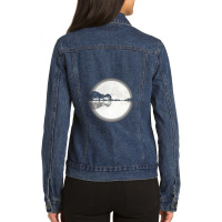 Moonlight Nature Guitar Ladies Denim Jacket | Artistshot