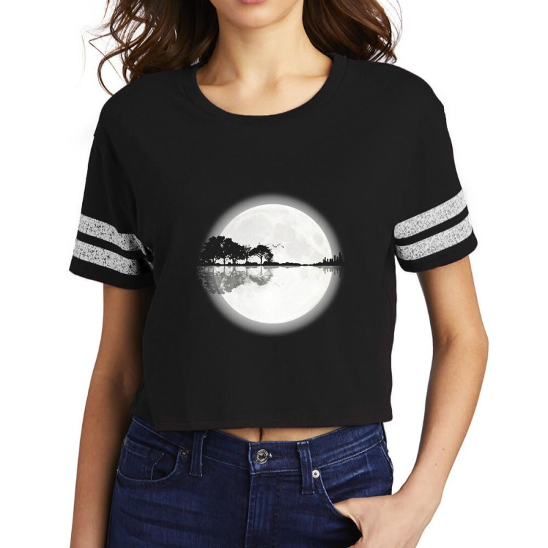 Moonlight Nature Guitar Scorecard Crop Tee by Mollystinnettc | Artistshot