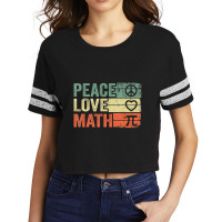 Peace Love Math Vintage Math Nerd Retro Math Teacher Scorecard Crop Tee | Artistshot