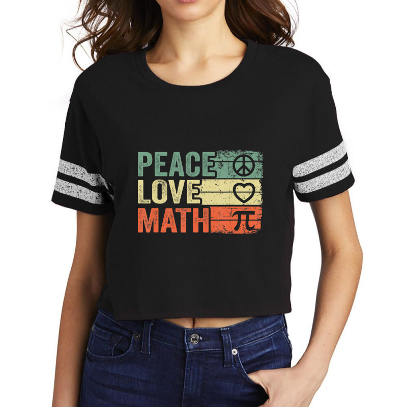 Peace Love Math Vintage Math Nerd Retro Math Teacher Scorecard Crop Tee by kentuckykonpha9 | Artistshot