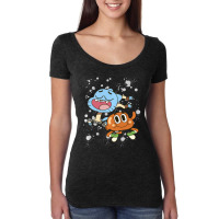 Cn The Amazing World Of Gumball & Darwin Paint Splatter Women's Triblend Scoop T-shirt | Artistshot