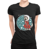 Laika Dog Sputnik Space Space Ussr Ladies Fitted T-shirt | Artistshot