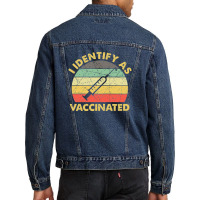 I Identify As Vaccinated Vintage Men Denim Jacket | Artistshot