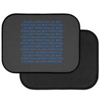 Live With Perfection Blue Pattern Aesthetic Rear Car Mat | Artistshot