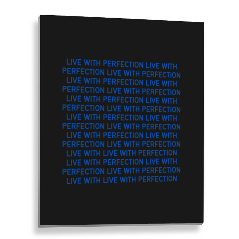 Live With Perfection Blue Pattern Aesthetic Metal Print Vertical | Artistshot