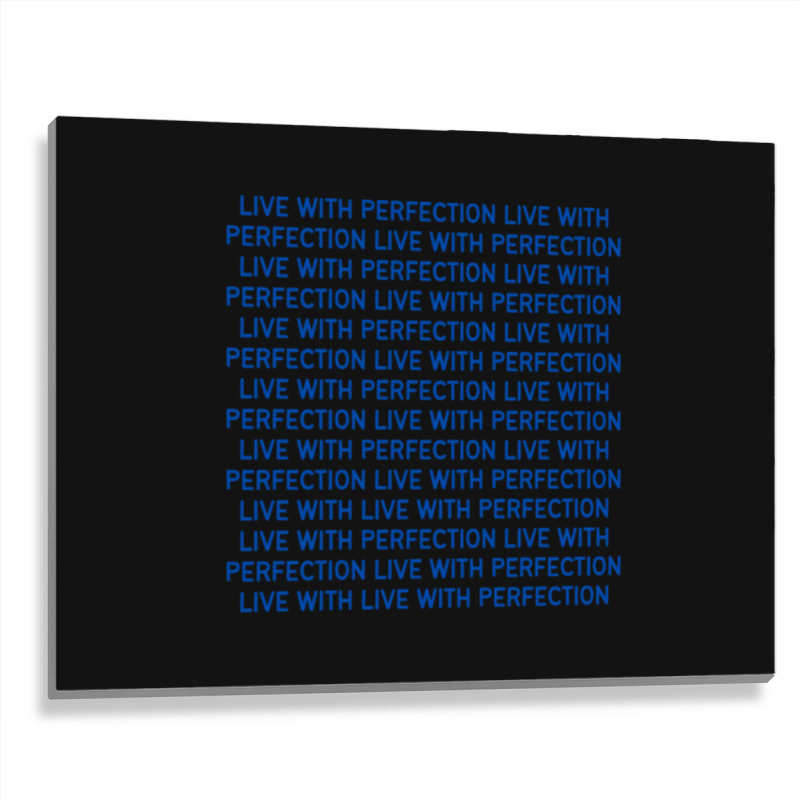 Live With Perfection Blue Pattern Aesthetic Metal Print Horizontal | Artistshot