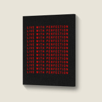 Live With Perfection Red Pattern Aesthetic Portrait Canvas Print | Artistshot