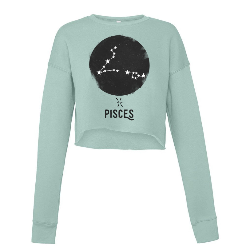 Minimal Pisces Zodiac Sign Cropped Sweater by tshiart | Artistshot