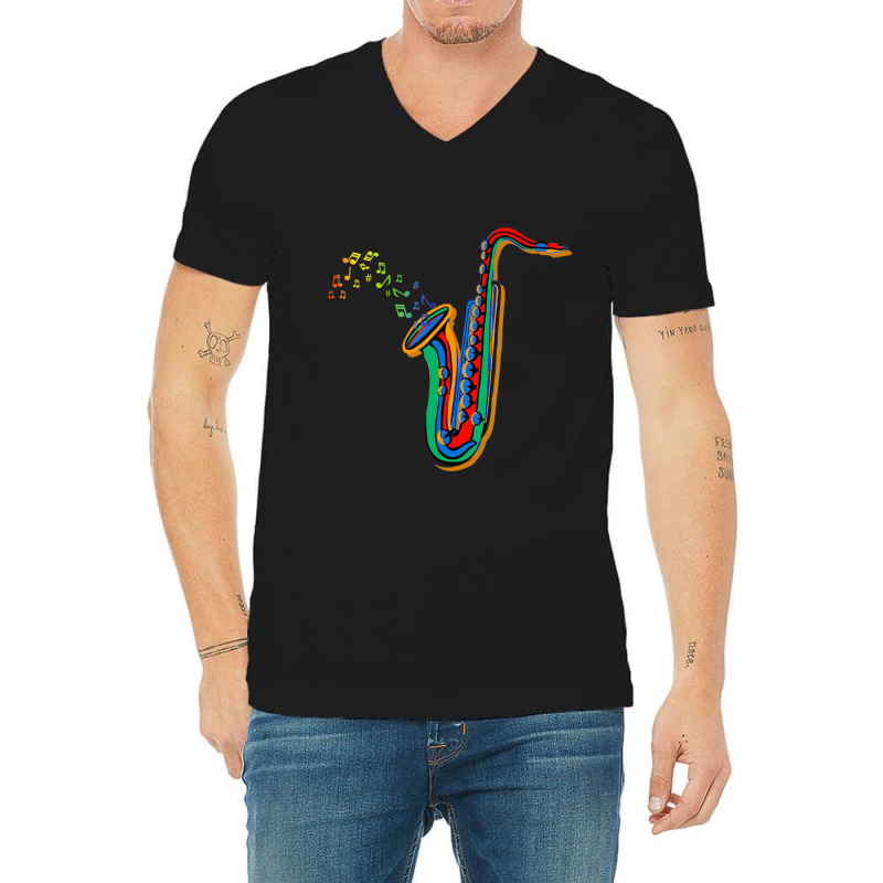 Musical Instrument Saxophone Player Saxophone V-Neck Tee by Kosdapen517 | Artistshot