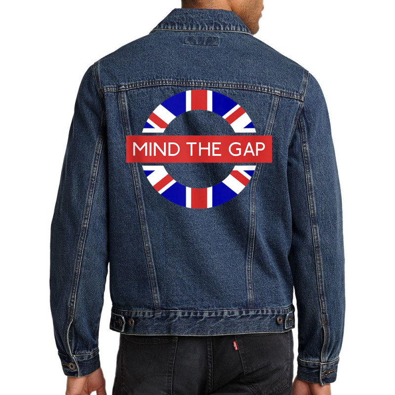 London Souvenir Mind The Gap Underground Tube Tank Top Men Denim Jacket | Artistshot