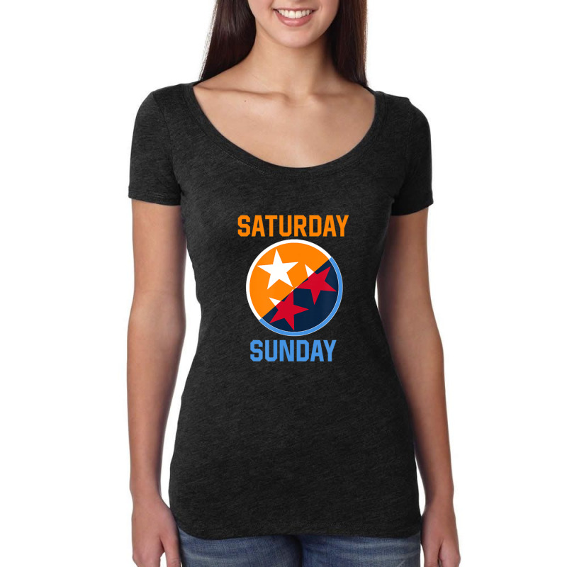 Tennessee Weekend Fan Of The Vols Football Orange White Flag 1 Women's Triblend Scoop T-shirt by MickeyRobison | Artistshot