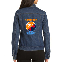 Tennessee Weekend Fan Of The Vols Football Orange White Flag 1 Ladies Denim Jacket | Artistshot