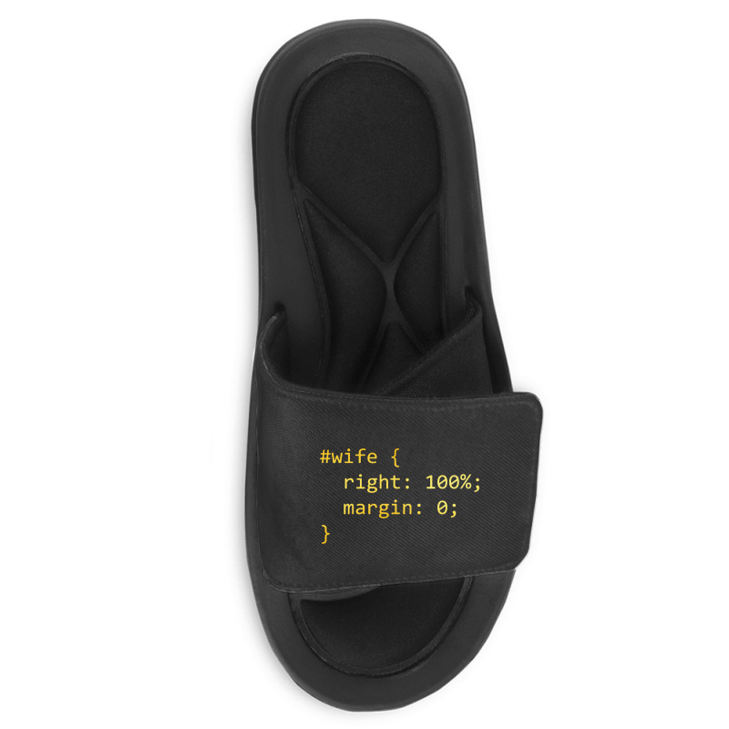 Funny Programming Wife Right Margin Slide Sandal | Artistshot