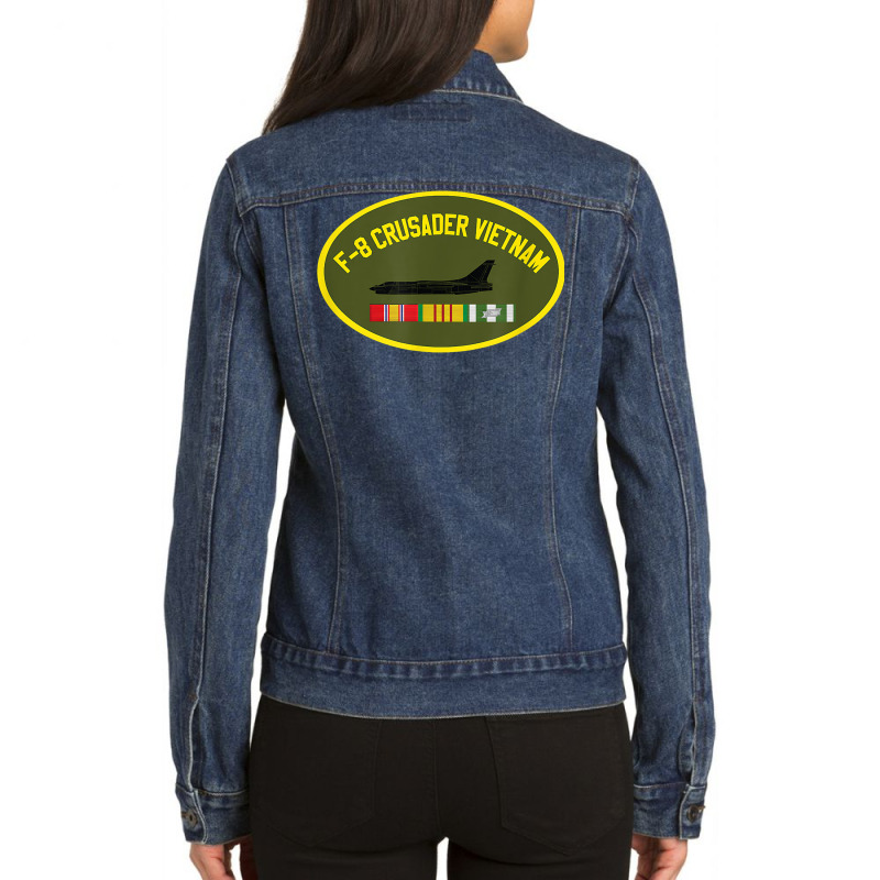 F 8 Crusader Vietnam War T Shirt Ladies Denim Jacket | Artistshot