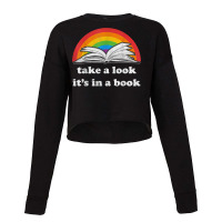 Take A Look It's In A Book Reading Vintage Retro Rainbow T Shirt Cropped Sweater | Artistshot