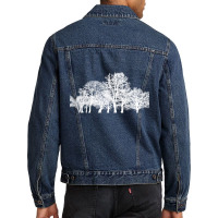 Tree Silhouette Design2 Men Denim Jacket | Artistshot