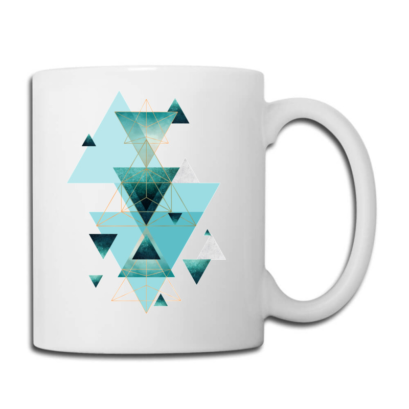 Geometric Triangle Compilation In Teal Coffee Mug | Artistshot