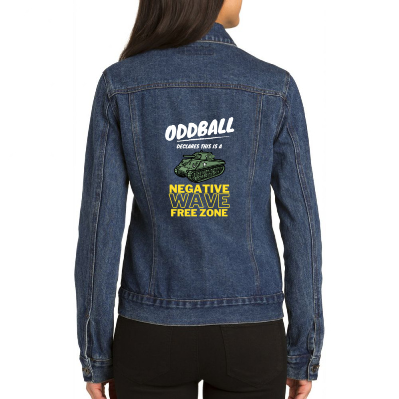 Negative Wave Free Zone Ladies Denim Jacket by StarActon | Artistshot