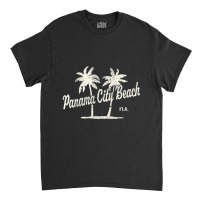 Panama City Beach Florida Vintage 70s Palm Trees Classic T-shirt | Artistshot