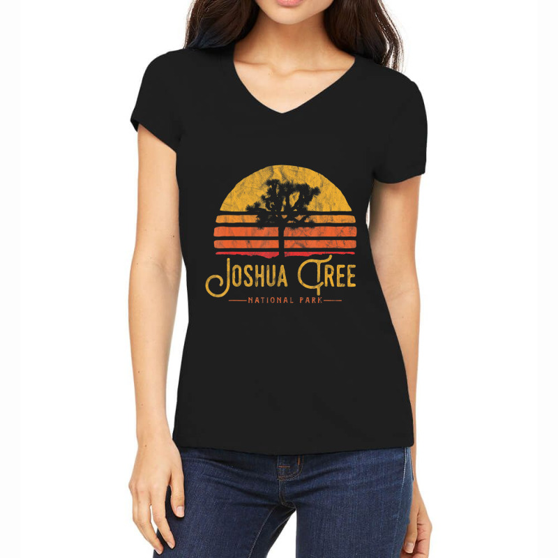 Vintage Joshua Tree National Park Retro Women's V-Neck T-Shirt by cm-arts | Artistshot