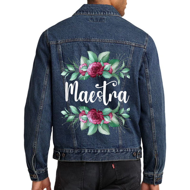 Maestra Bilingue Bilingual Spanish Teacher Men Denim Jacket by GretchenBourdeau | Artistshot