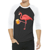 Beer Drinking Flamingo Drinker Wading Bird Oktoberfest Gift Sweatshirt 3/4 Sleeve Shirt | Artistshot