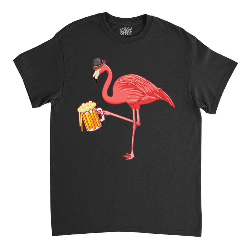 Beer Drinking Flamingo Drinker Wading Bird Oktoberfest Gift Sweatshirt Classic T-shirt by cm-arts | Artistshot