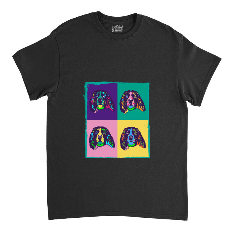 Dog Lover I Pop Art English Springer Spaniel Classic T-shirt by cm-arts | Artistshot