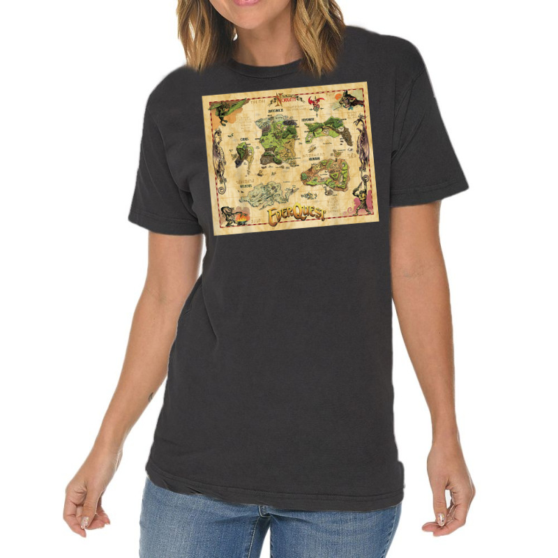 Everquest World Of Norrath Map T Shirt Vintage T-shirt | Artistshot