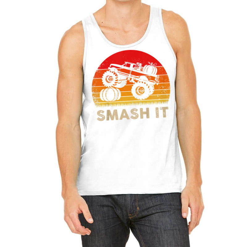 Kids Monster Truck Pumpkin Smash It   Funny Halloween T Shirt Tank Top by cm-arts | Artistshot