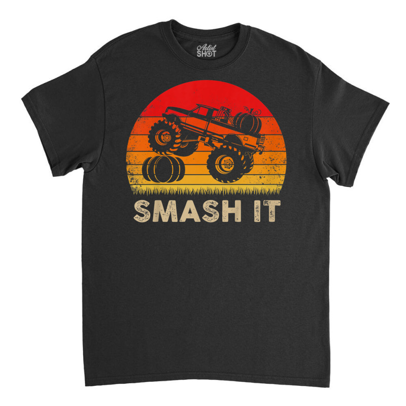 Kids Monster Truck Pumpkin Smash It   Funny Halloween T Shirt Classic T-shirt by cm-arts | Artistshot