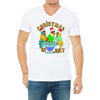 Christmas In July Pool Party Parrot Bird Funny Drinking Team T Shirt V-neck Tee | Artistshot