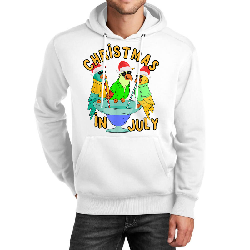 Christmas In July Pool Party Parrot Bird Funny Drinking Team T Shirt Unisex Hoodie by zheralalumo | Artistshot