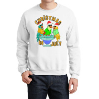 Christmas In July Pool Party Parrot Bird Funny Drinking Team T Shirt Crewneck Sweatshirt | Artistshot