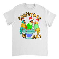 Christmas In July Pool Party Parrot Bird Funny Drinking Team T Shirt Classic T-shirt | Artistshot