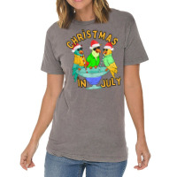 Christmas In July Pool Party Parrot Bird Funny Drinking Team T Shirt Vintage T-shirt | Artistshot