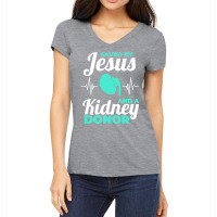 Saved By Jesus And A Kidney Donor Organ Donation Awareness Long Sleeve Women's V-neck T-shirt | Artistshot