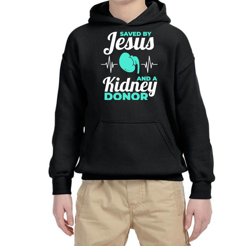 Saved By Jesus And A Kidney Donor Organ Donation Awareness Long Sleeve Youth Hoodie by cm-arts | Artistshot