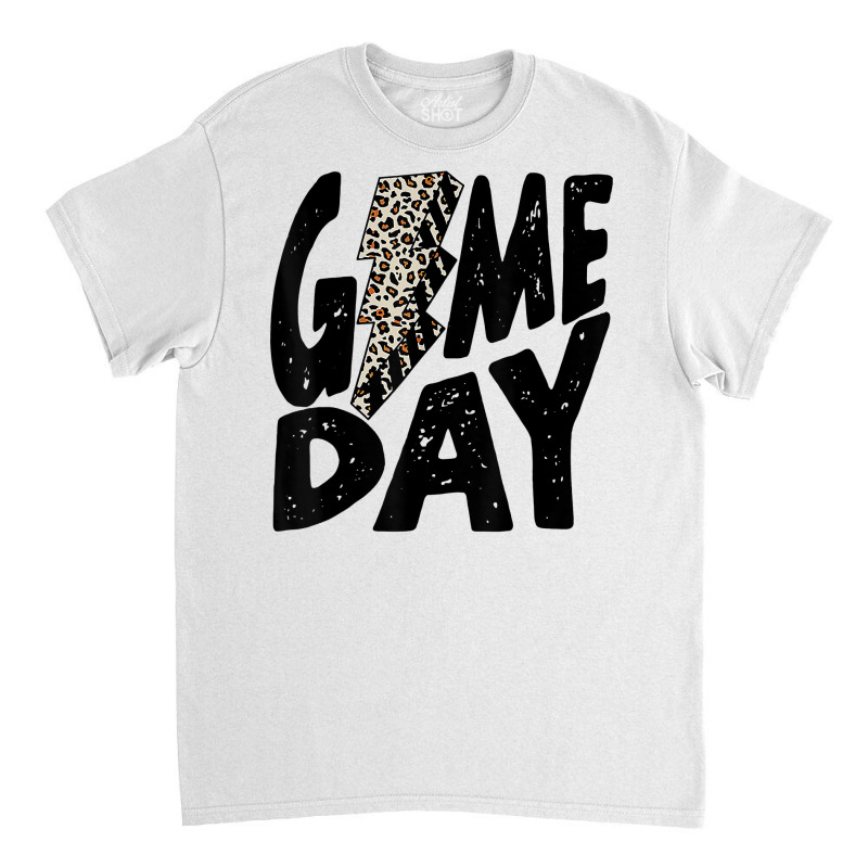 Game Day Game Day Leopard Lightning Bolt T Shirt Classic T-shirt by cm-arts | Artistshot