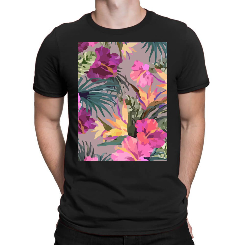 Summer Ropical Floral Paern Romanic T-Shirt by LaDonnaOesterle | Artistshot