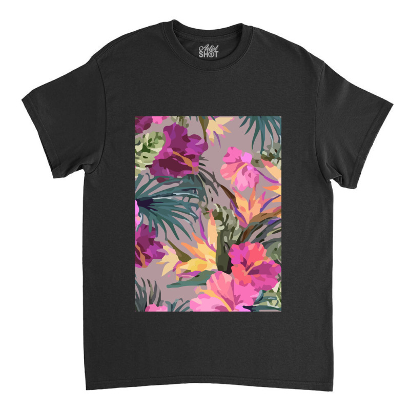 Summer Ropical Floral Paern Romanic Classic T-shirt by LaDonnaOesterle | Artistshot