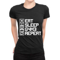 Eat Sleep Game Repeat Funny Leetcode Leet Gift Ladies Fitted T-shirt | Artistshot