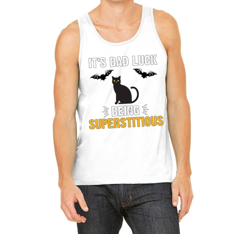 Bad Luck Black Cat Bat Funny Superstitious Meme Design Tank Top | Artistshot