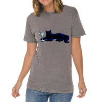 Classy Black Kitty Chillin With Martini - Party Time Feline Vintage T-shirt | Artistshot