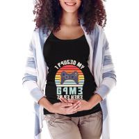 I Paused My Game To Be Here Vintage Gamer Gift Maternity Scoop Neck T-shirt | Artistshot