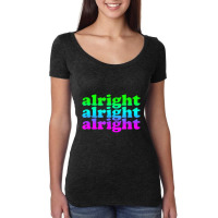 Retro Vintage 70's Style Distressed Neon Alright Women's Triblend Scoop T-shirt | Artistshot