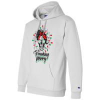 Funny Christmas Mom Skull Design Freaking Merry Lights T Shirt Champion Hoodie | Artistshot