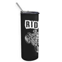 Riding Into 7 Years Old 7th Birthday Boy Dirt Bike Party Skinny Tumbler | Artistshot