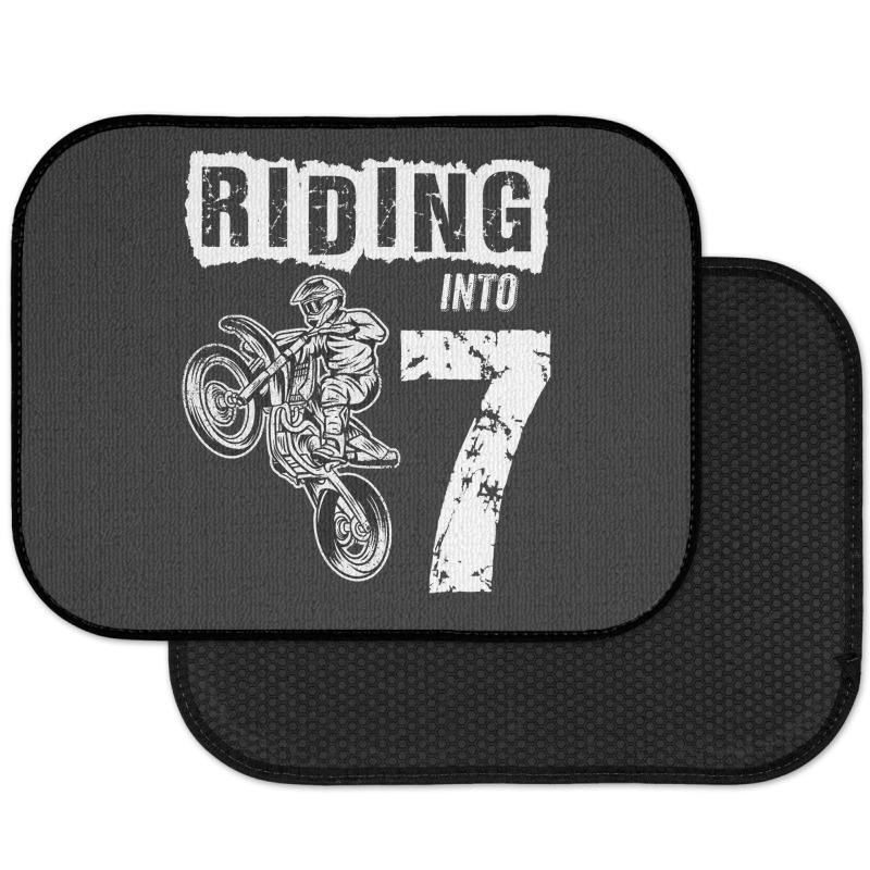 Riding Into 7 Years Old 7th Birthday Boy Dirt Bike Party Rear Car Mat | Artistshot